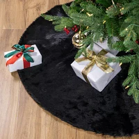 Northlight 48in Black Sable Fur Indoor Tree Skirt