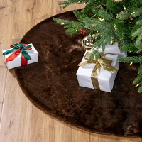 Northlight 48in Brown Mink Fur Indoor Tree Skirt