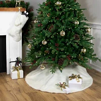 Northlight 48in Faux Polar Bear Fur Indoor Tree Skirt