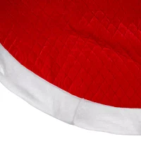 Northlight Red And White Quilted Faux Fur Trim Indoor Tree Skirt