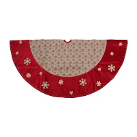 Northlight Burlap Glittered Snowflake Indoor Tree Skirt