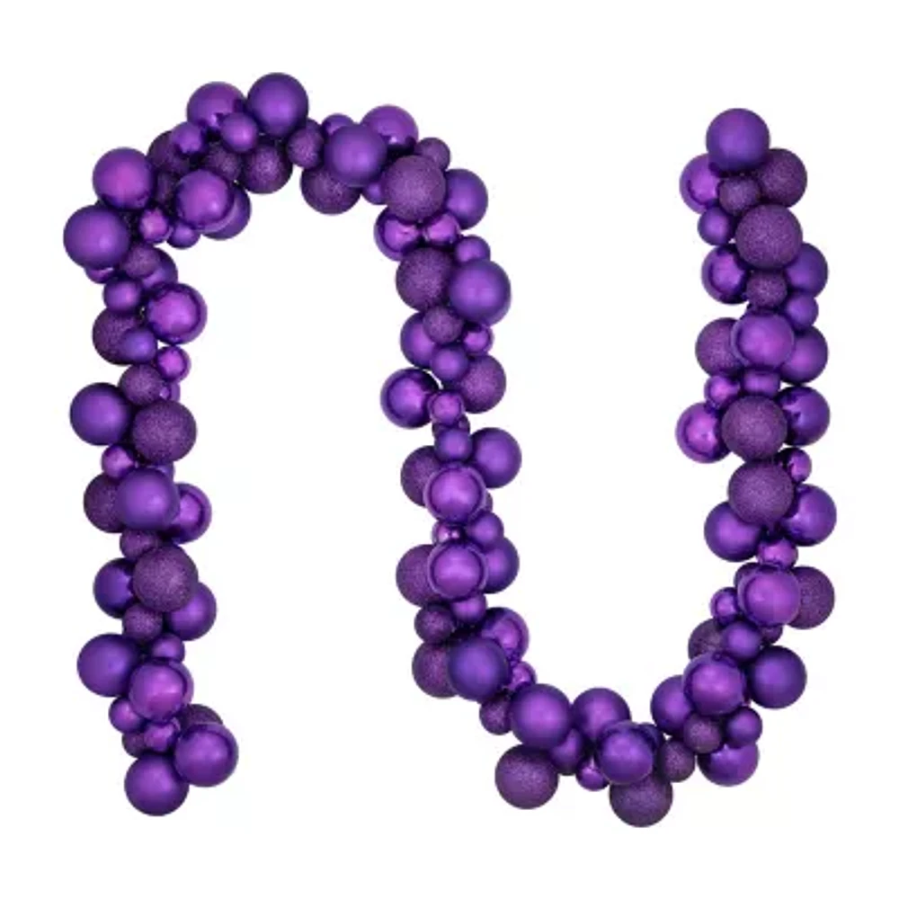 Northlight 6ft Purple Finish Ball Indoor Christmas Garland