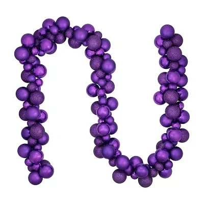 Northlight 6ft Purple Finish Ball Christmas Indoor Garland