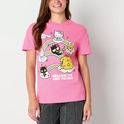 Juniors Hello Kitty And Friends Boyfriend Womens Crew Neck Short Sleeve Graphic T-Shirt