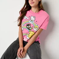 Juniors Hello Kitty And Friends Boyfriend Womens Crew Neck Short Sleeve Hello Kitty Graphic T-Shirt