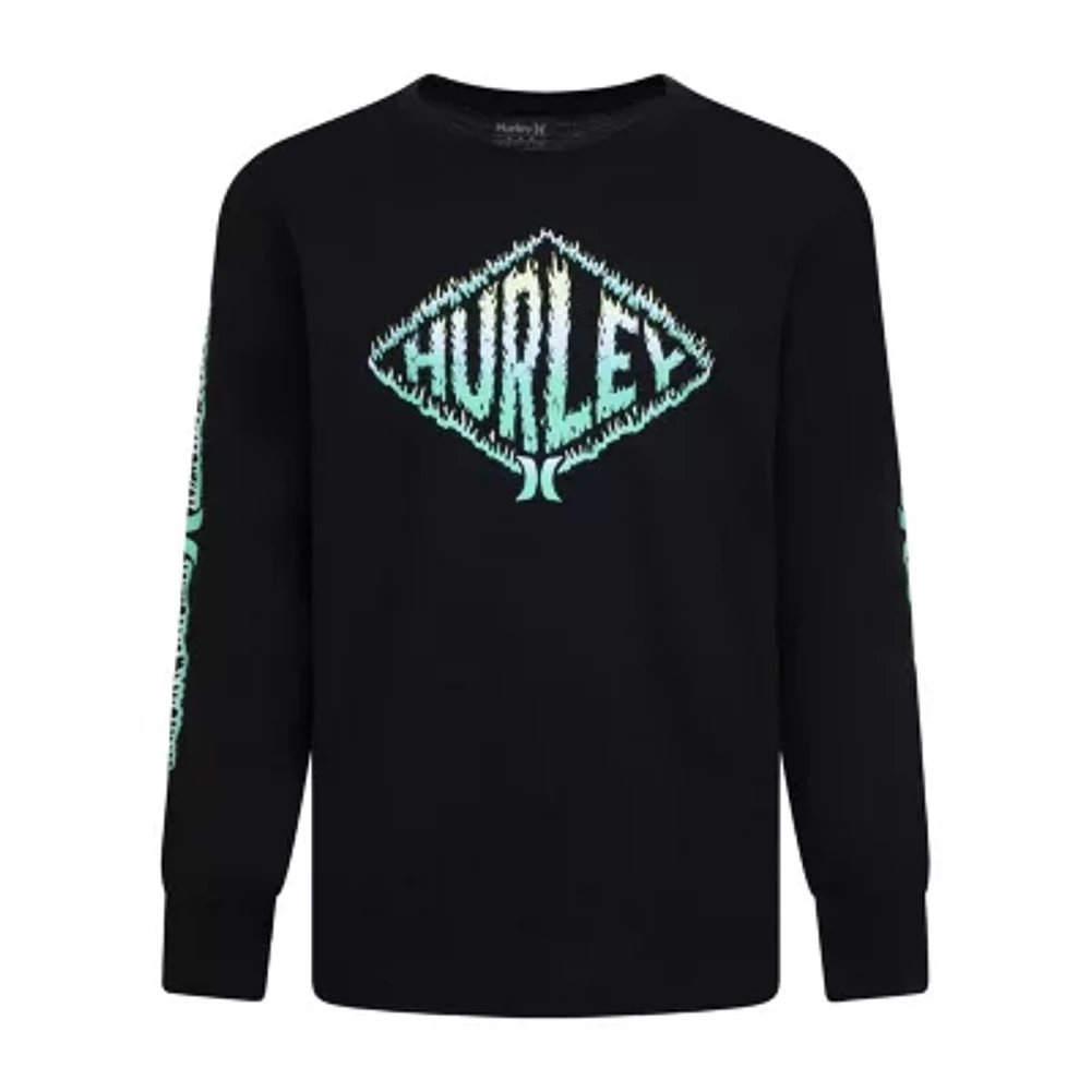 Hurley Big Boys Crew Neck Long Sleeve Graphic T-Shirt