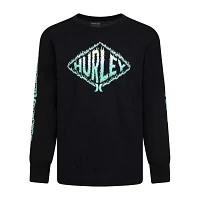 Hurley Big Boys Crew Neck Long Sleeve Graphic T-Shirt