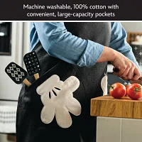 Disney Home Monochrome Adjustable Apron with Glove Pockets