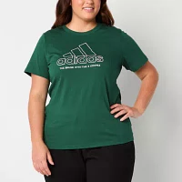 adidas Detail Logo Graphic Tee (Plus Size)