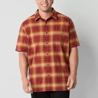 mutual weave Big and Tall Mens Classic Fit Short Sleeve Plaid Button-Down Shirt