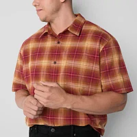 mutual weave Big and Tall Mens Classic Fit Short Sleeve Plaid Button-Down Shirt