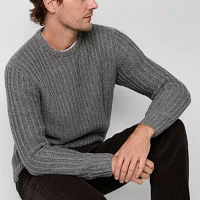 mutual weave Mens Crew Neck Long Sleeve Pullover Sweater