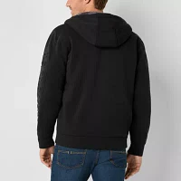 U.S. Polo Assn. Sherpa Wordmark Mens Long Sleeve Embroidered Lined Zipper Hoodie