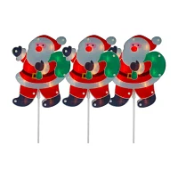 Northlight Lighted Santa Claus Pathway Markers Christmas Yard Art