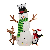 Northlight 3d Lighted Snowman Penguin Deer Christmas Yard Art