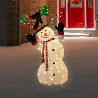 Northlight 3d Lighted Festive Snowman Christmas Yard Art