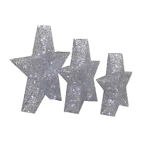 Northlight 24in Led Silver Stars Christmas Yard Art