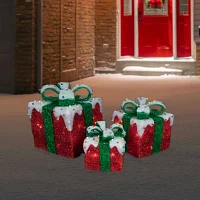 Northlight Lighted Gift Boxes Christmas Yard Art