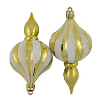 Northlight 4.75in Gold Finial 8-pc Christmas Ornament