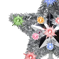 Northlight 9in Prelit Silver Star Christmas Tree Topper