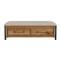 Norcross Storage Bench with Drawers in Hickory