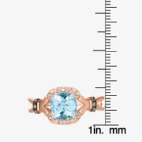 Le Vian® Grand Sample Sale™ Ring featuring 1 1/5 CT. Sea Blue Aquamarine® 1/15 Nude Diamonds™  1/20 Chocolate Diamonds® set 14K Strawberry Gold®