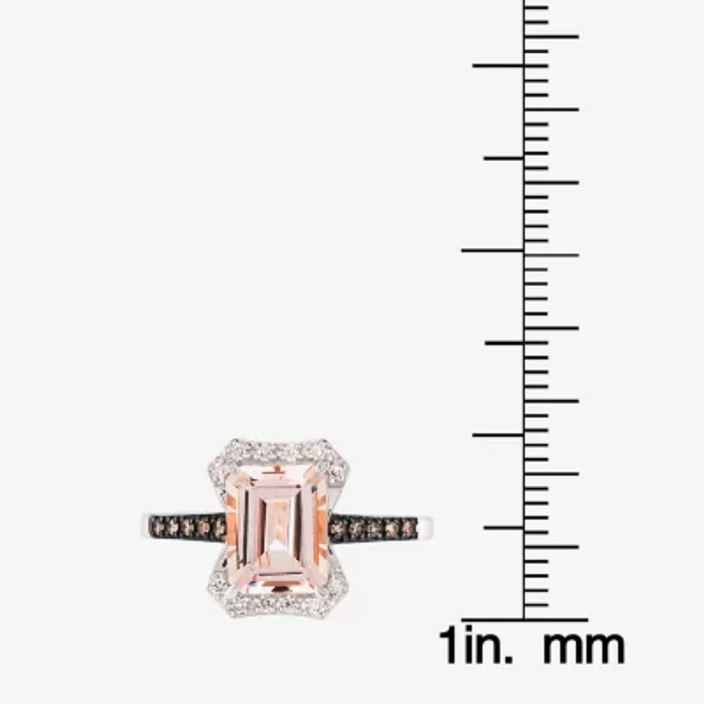 Le Vian® Grand Sample Sale™ Ring featuring 1 3/4 CT. Peach Morganite™ 1/10 CT. Chocolate Diamonds® 1/15 CT. Nude Diamonds™ set in 14K Vanilla Gold®