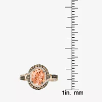 Le Vian® Grand Sample Sale™ Ring featuring 1  1/3 CT. Peach Morganite™ Chocolate Diamonds®  1/6 Vanilla set 14K Strawberry Gold®