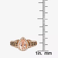 Le Vian® Grand Sample Sale™ Ring featuring 3/4 CT. Peach Morganite™ 1/3 Chocolate Diamonds® 3/8 Nude Diamonds™ set 14K Strawberry Gold®