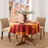 Elrene Home Fashions Maplewood Jacquard Harvest Cotton Tablecloth