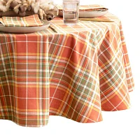 Elrene Home Fashions Hawley Plaid Harvest Cotton Round Tablecloths