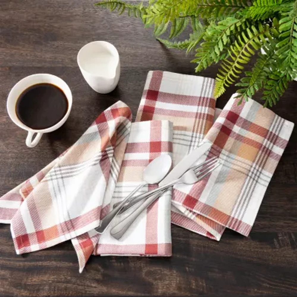 Elrene Home Fashions Seneca Plaid Harvest Cotton Napkins 8-pc. Napkins