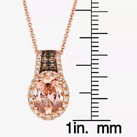 Le Vian® Pendant featuring 1 1/3 CT. Peach Morganite™ 1/20 CT. Chocolate Diamonds® 1/4 CT. Nude Diamonds™ set in 14K Strawberry Gold®