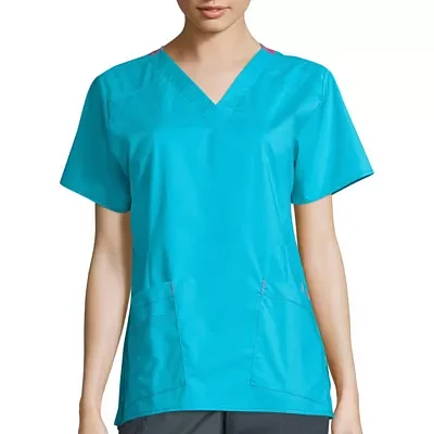 Wink® Wonderflex Verity Womens V Neck Short Sleeve Tag Free Scrub Tops