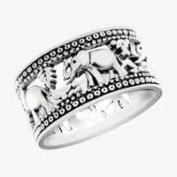 Sparkle Allure Elephant Pure Silver Over Brass Band