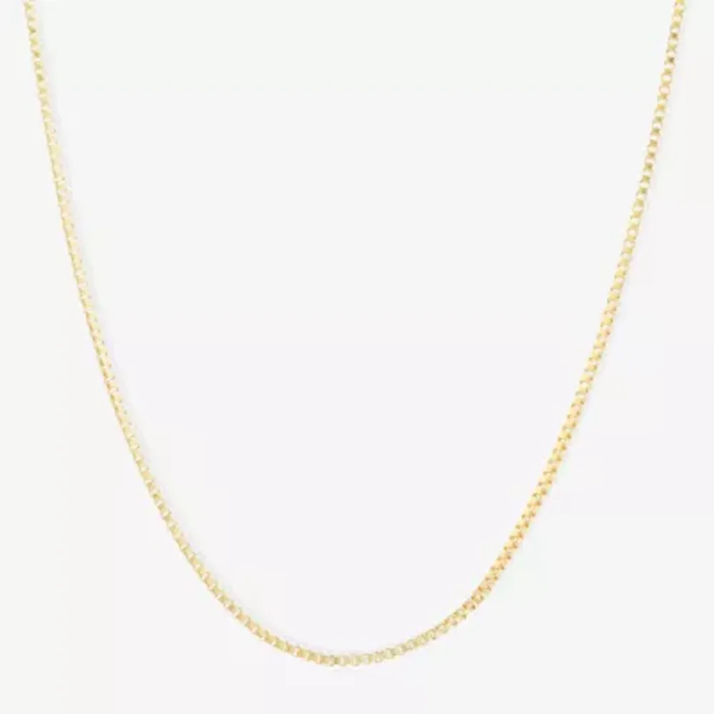 Silver Reflections 24K Gold Over Brass 18-24" Box Chain Necklace