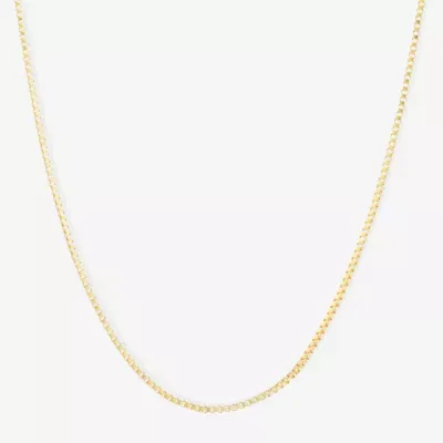 Silver Reflections 24K Gold Over Brass 18-24" Box Chain Necklace