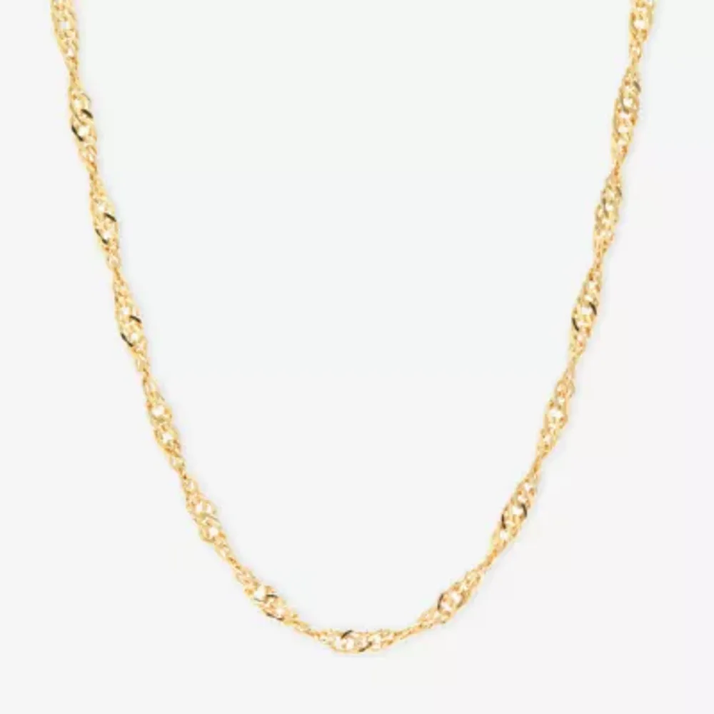 Silver Reflections 24K Gold Over Brass 18-24" Chain Necklace