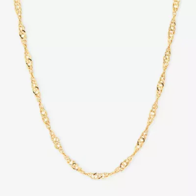 Silver Reflections 24K Gold Over Brass 18-24" Chain Necklace