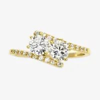 Sparkle Allure Cubic Zirconia 14K Gold Over Brass Bypass  Engagement Ring