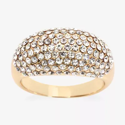 Sparkle Allure Womens Crystal 14K Gold Over Brass Hypoallergenic Cocktail Ring