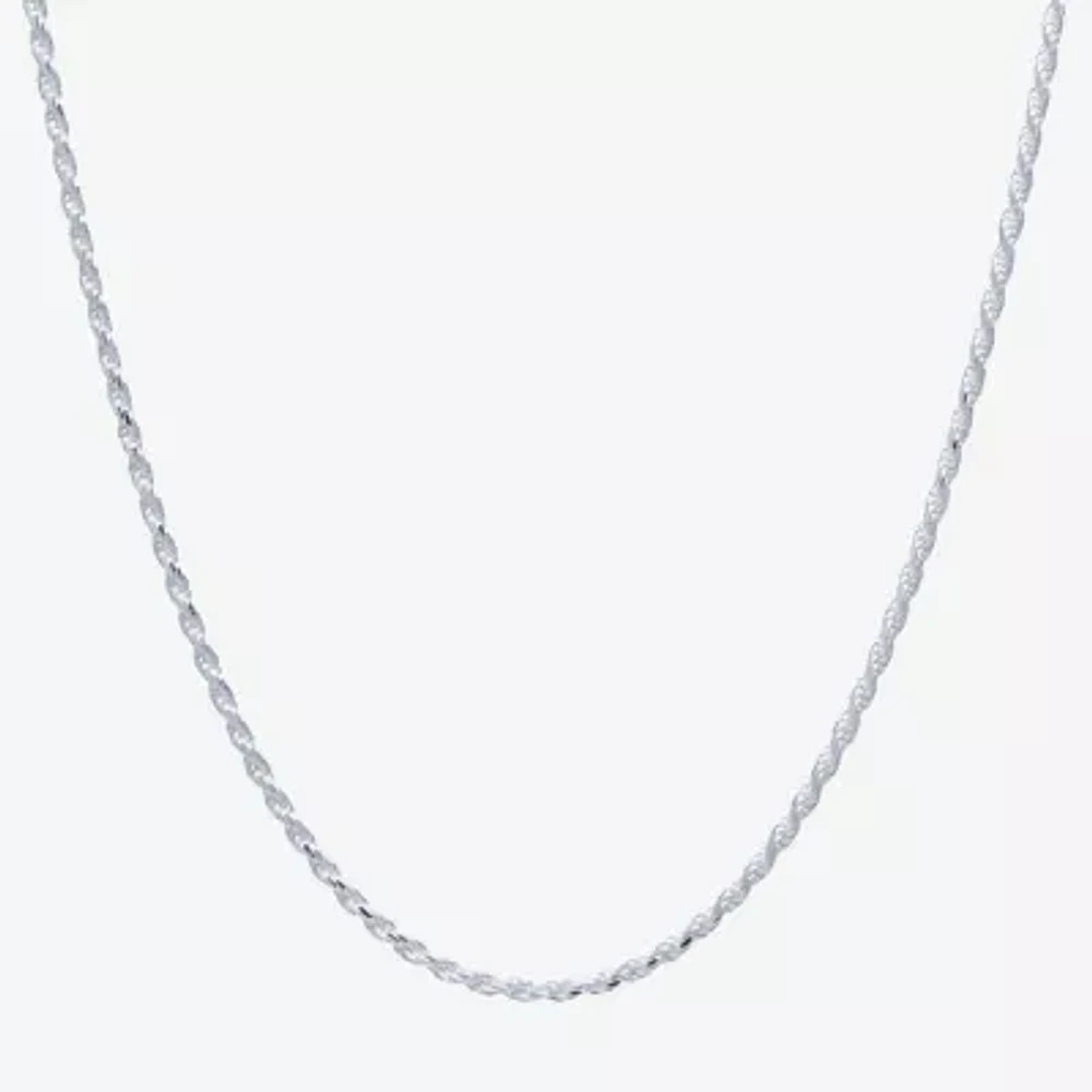 Silver Treasures Made Italy Sterling 16-24" Rope Chain Necklace