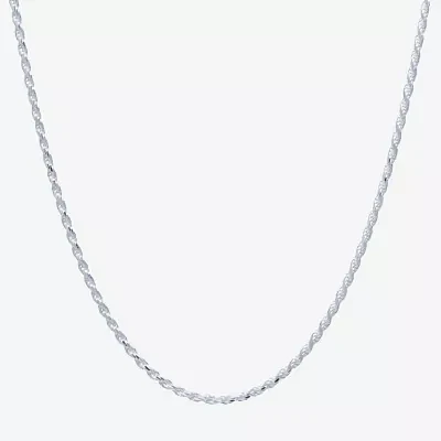 Silver Treasures Made Italy Sterling 16-24" Rope Chain Necklace