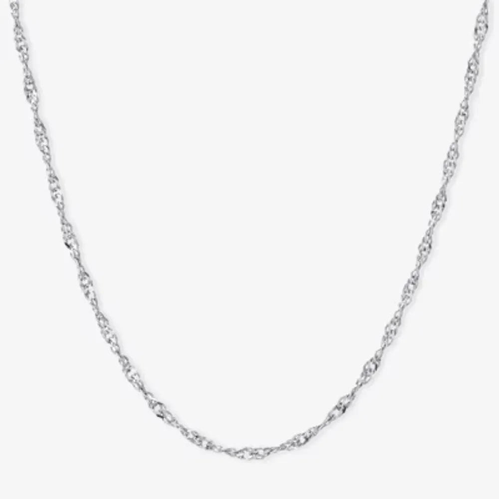 Silver Treasures Made Italy Sterling 16-30" Twist Chain Necklace