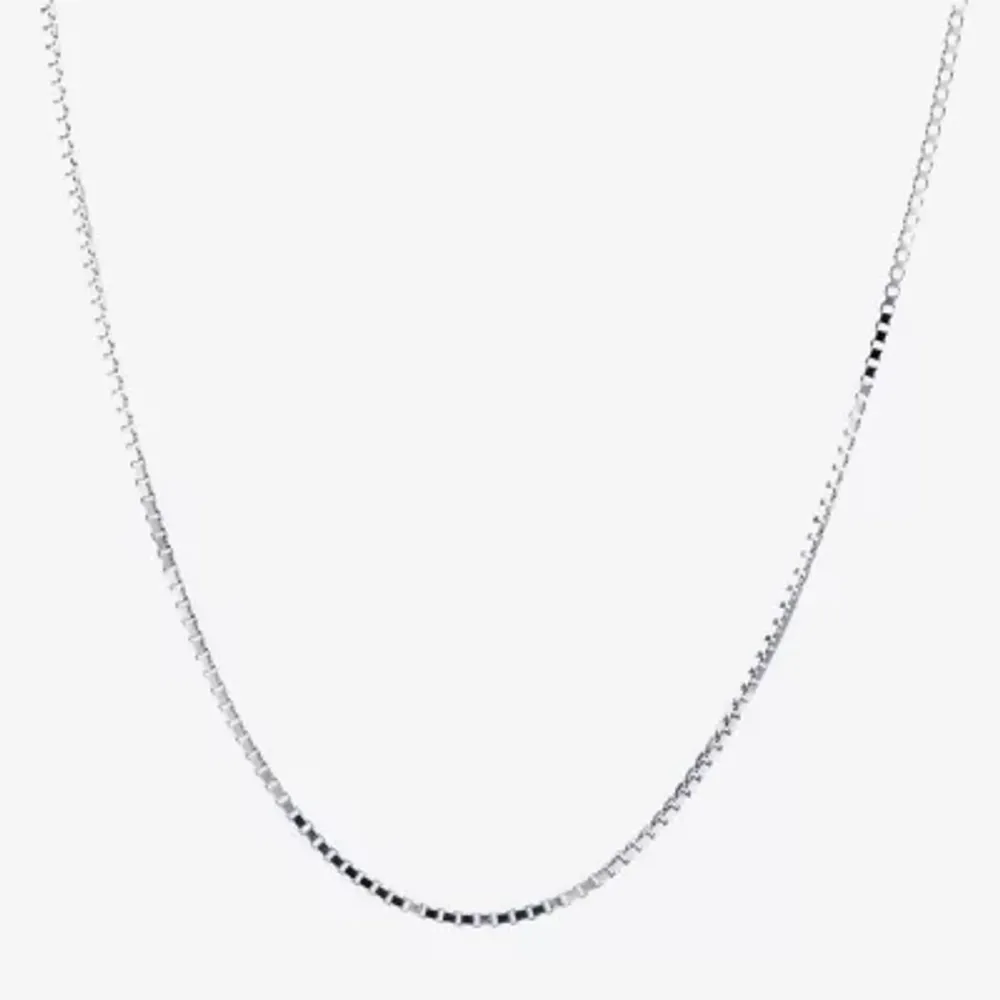 Silver Treasures Made Italy Sterling 16-30" Box Chain Necklace