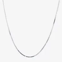 Silver Treasures Made Italy Sterling 16-30" Box Chain Necklace