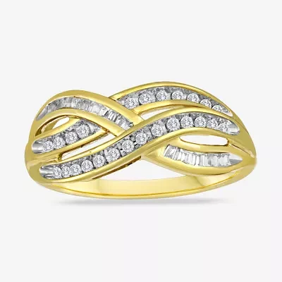 1/3 CT. T.W. Diamond 10K Gold Swirl Ring