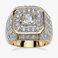 Mens 2 1/3 CT. T.W. White Cubic Zirconia 14K Gold Over Brass Fashion Ring