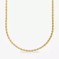 14K Yellow Gold 1.8mm Hollow Rope Chain Necklace