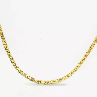 Made in Italy 14K Gold 24 Inch Byzantine Chain Necklace